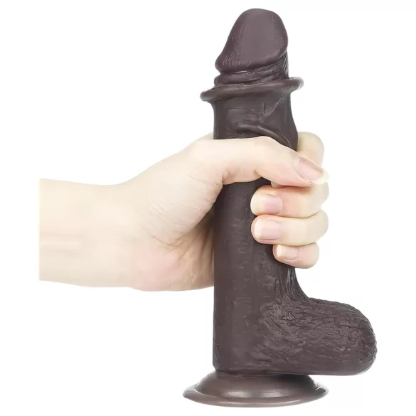Lovetoy - dildo realist dublu strat - 18cm - maro