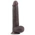 Lovetoy Sliding-Skin - dildo dublu strat - 23cm (maro)
