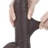 Lovetoy Sliding-Skin - dildo dublu strat - 23cm (maro)