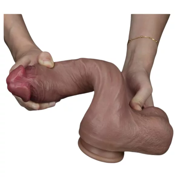 Lovetoy - dildo realist cu două straturi - 26cm - culoare naturală