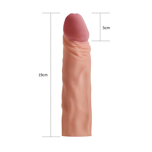 Lovetoy Pleasure X-tender - prelungitor penis - 19cm - culoare naturală