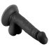 Mr. Rude - dildo realist cu ventuză și testicule - 17cm (negru)