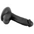 Mr. Rude - dildo realist cu ventuză și testicule - 17cm (negru)