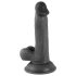 Mr. Rude - dildo realist cu ventuză și testicule - 17cm (negru)