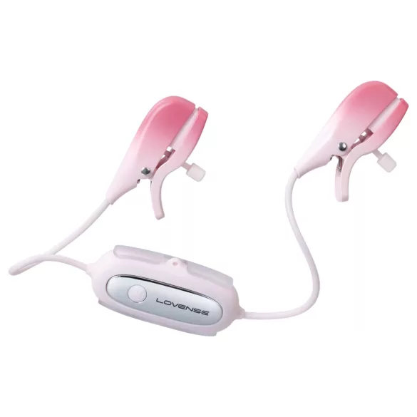 Lovense Gemini - Cleme pentru sfârcuri cu vibrații controlate prin aplicație (roz)