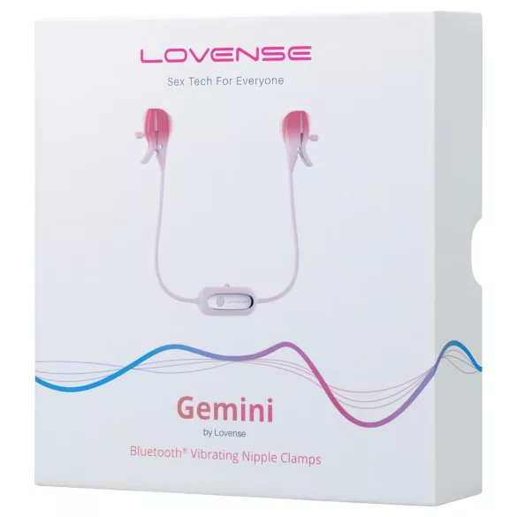 Lovense Gemini - Cleme pentru sfârcuri cu vibrații controlate prin aplicație (roz)