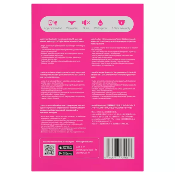 LOVENSE Lush 4 - ou vibrant inteligent (roz)