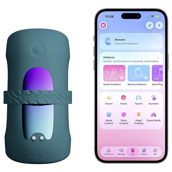 Lovense Gush 2 - Vibrator pentru glandă controlat prin aplicație (turcoaz)