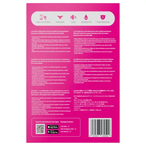 LOVENSE Lush Mini - ou vibrator inteligent (roz)