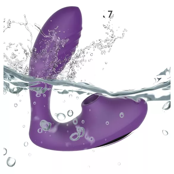Tracy's Dog 2 - vibrator 2în1 cu pulsații aeriene - mov