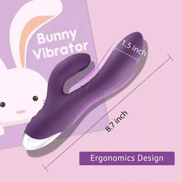 Tracy's Dog - vibrator rabbit cu braț pentru clitoris - rezistent la apă - mov