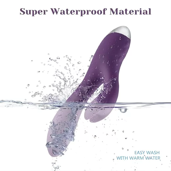 Tracy's Dog - vibrator rabbit cu braț pentru clitoris - rezistent la apă - mov