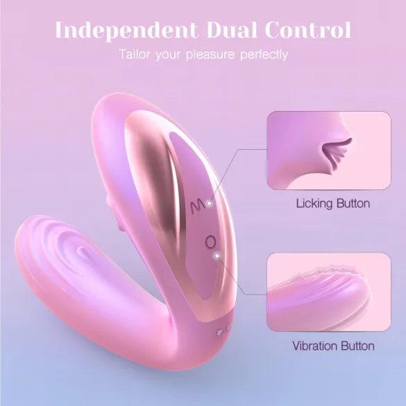 Tracy's Dog OG Lick - vibrator pentru punctul G și stimulator clitoridian (roz)