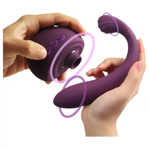 Vibrator Tracy's Dog OG 3 pentru punctul G cu stimulare clitoridiană prin aspirație (mov)