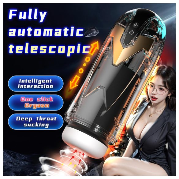 Leopard - masturbator tip push - silicon negru