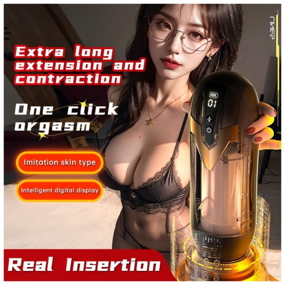 Leopard - masturbator tip push - silicon negru