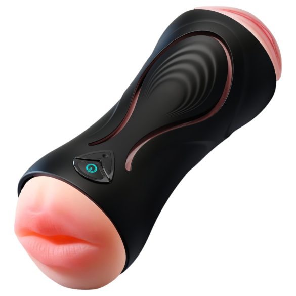 Leopard - Vibrator realist pentru gură și vagin artificial pentru bărbați (natur)