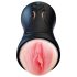 Leopard - Vibrator realist pentru gură și vagin artificial pentru bărbați (natur)