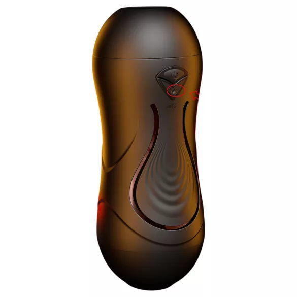 Leopard - masturbator gura și vagin cu vibrator penis - material natural