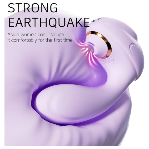 Leopard - vibrator cu aspirație și vibrații - mov