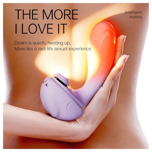 Leopard - vibrator cu aspirație și vibrații - mov