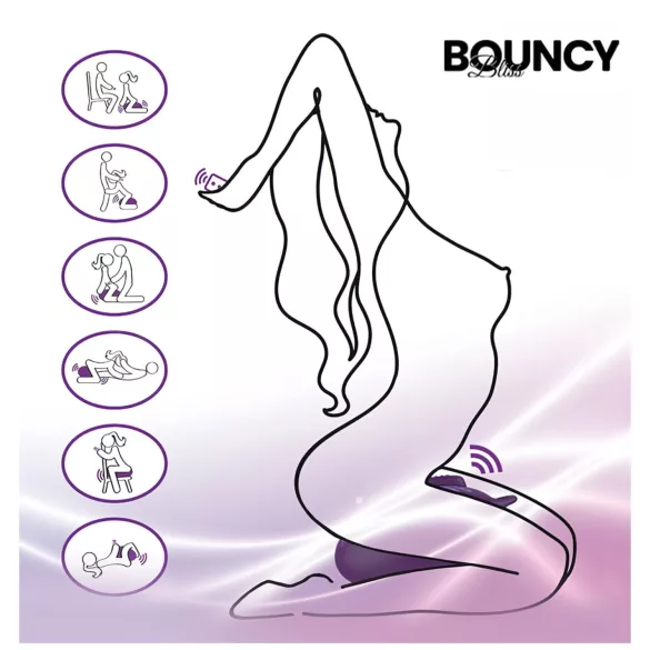 Bouncy Bliss Classic - pernă gonflabilă cu vibrator - mov