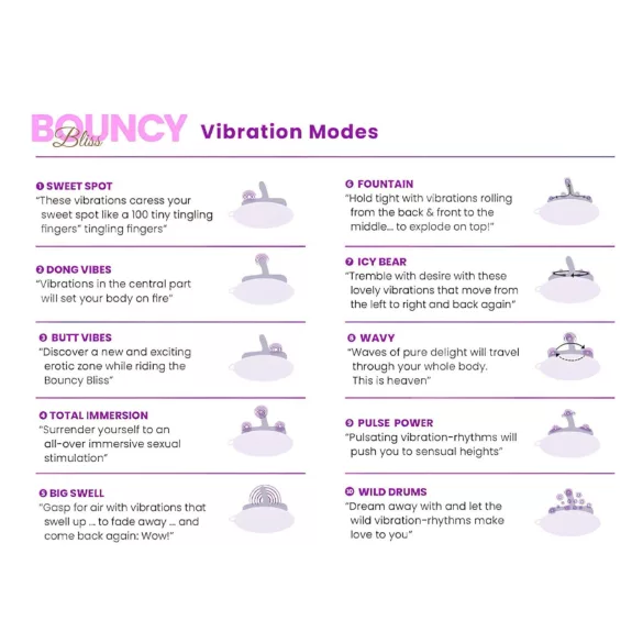 Bouncy Bliss Classic - pernă gonflabilă cu vibrator - mov