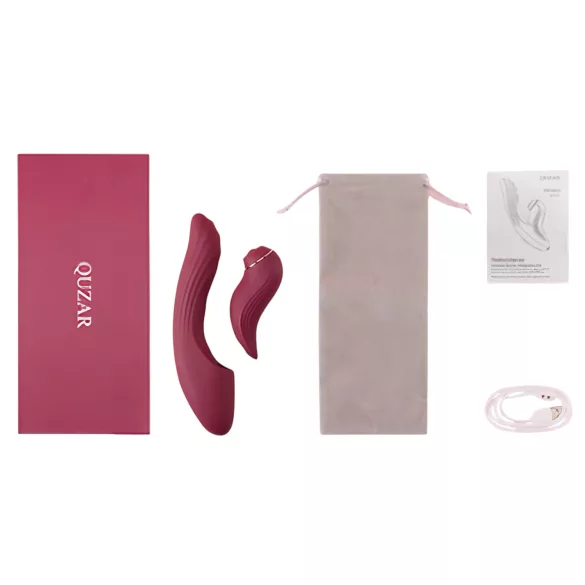 Vibeconnect - Vibrator 2în1 stimulare punct G și clitoris - roșu