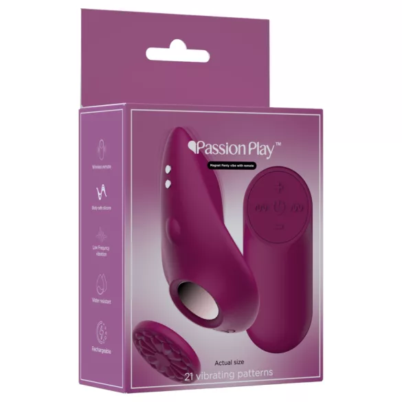 Passion Play - vibrator pentru chiloți cu telecomandă, magnetic (bordo)