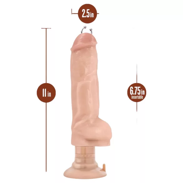 Blush Bad Boy - vibrator cu piercing - 33 cm - culoare naturală