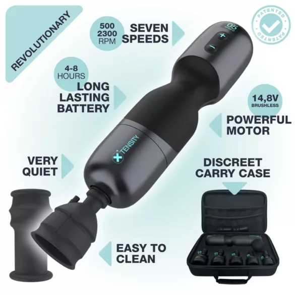 Xtensity 1 - masturbator masculin cu vacuum și pulsații - negru