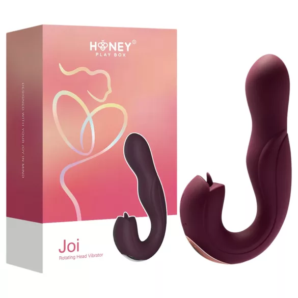 Honey Play Box Joi - vibrator rotativ cu stimulare clitoris și punctul G - mov