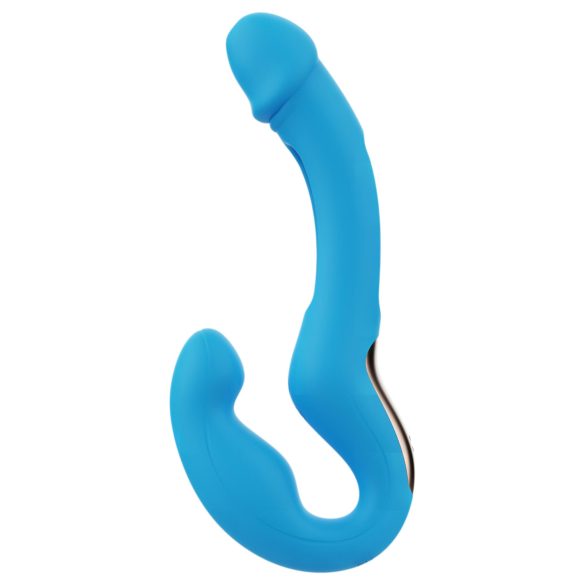 Honey Play Box Harmony Duo - strap-on cu limbă vibrator inteligent - albastru