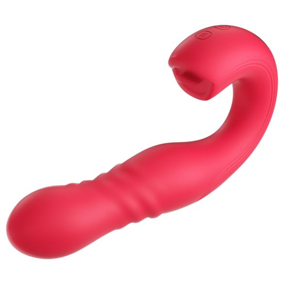 Honey Play Box Joi Thrust 2 - vibrator thrusting și de tip licking - roșu