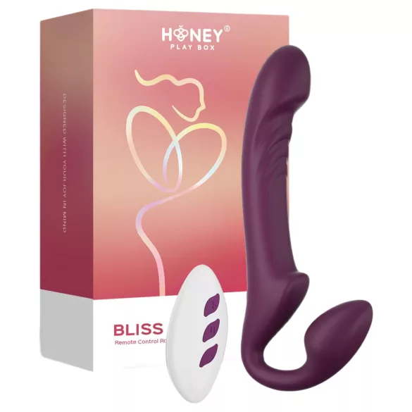 Honey Play Box Bliss - dildo cu vibrații și bile rotative - mov