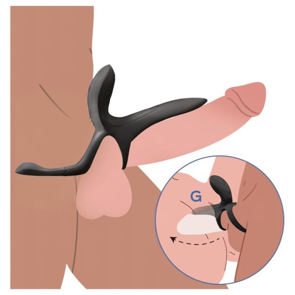 Honey Play Box Pleasure Pivot - inel vibrant penis și testicule inteligent