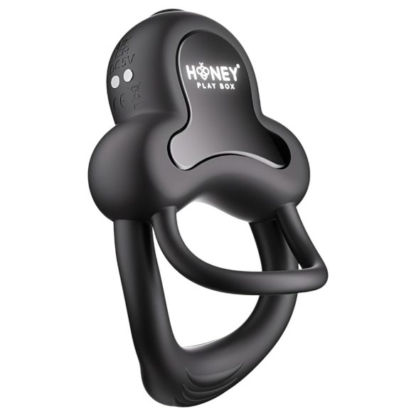 Honey Play Box Anello - inel pentru penis și testicule cu vibrații inteligente