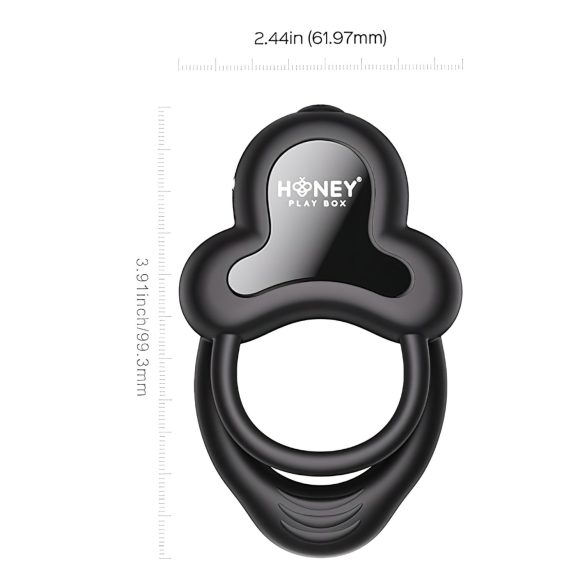Honey Play Box Anello - inel pentru penis și testicule cu vibrații inteligente