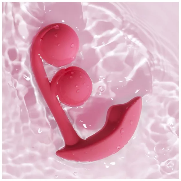 Honey Play Box Melody - Vibrator 2în1 cu bile, controlat prin aplicație (roșu)