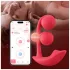 Honey Play Box Melody - Vibrator 2în1 cu bile, controlat prin aplicație (roșu)