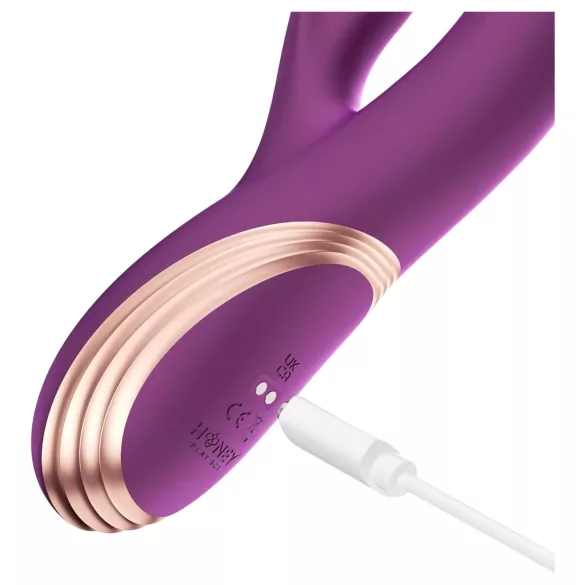 Honey Play Box Gem - vibrator cu bile pentru punctul G și clitoris, controlat prin aplicație (mov)