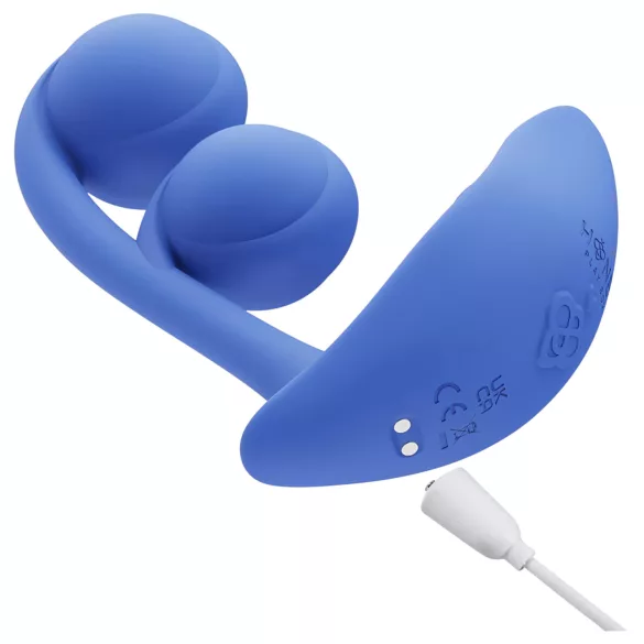 Honey Play Box Melody - Vibrator 2în1 cu bile controlat prin aplicație (albastru)