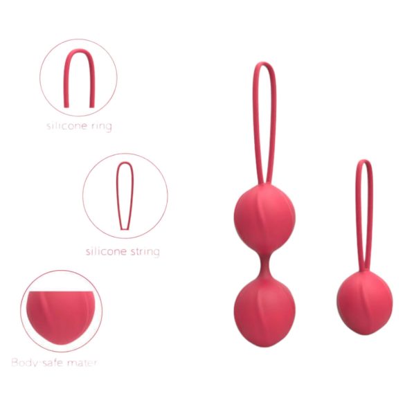 Cotoxo Cherry - Set bile vaginale kegel 2 piese - roșu