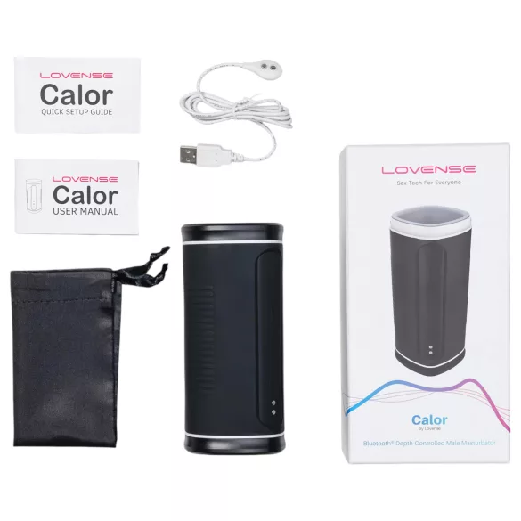 Lovense Calor - Masturbator încălzitor controlat prin aplicație, pentru bărbați (negru)