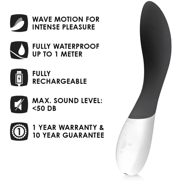 LELO Mona Wave - vibratoare pentru punctul G - rezistent la apă - negru