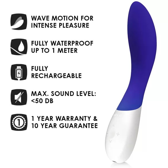 LELO Mona Wave - vibrator pentru punctul G, rezistent la apă - albastru