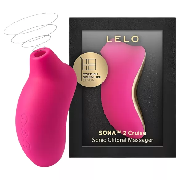LELO Sona 2 Cruise - stimulator clitoridian cu unde sonore - roșu cireașă