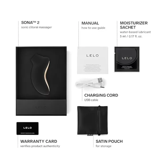 LELO Sona 2 - stimulator clitoridian cu unde sonore - negru
