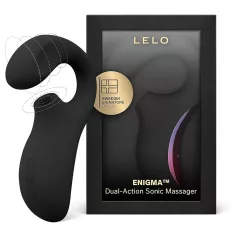   LELO Enigma - vibrator 2în1 pentru punctul G, reîncărcabil, impermeabil, negru