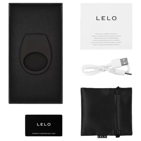 LELO Tor 3 - Inel penian cu vibrații controlat prin aplicație, pentru bărbați (negru)